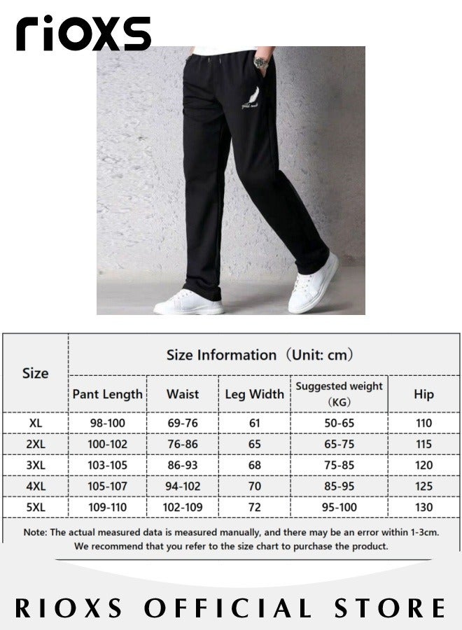 RIOXS Men's Sports Pants, Casual Drawstring Sweatpants, Comfortable Loose Joggers with Side Pockets, Jogging Tracksuit Bottoms, Suitable for Outdoor Activities and Daily Leisure  - Image 4