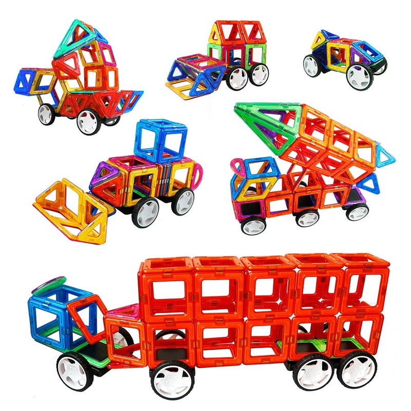 MAGBLOCK 4 Pieces Wheels Set Compatible with Hole Magnetic Blocks Wheels Bases for Kids/Toddler Toys (No Magnets) - Image 5