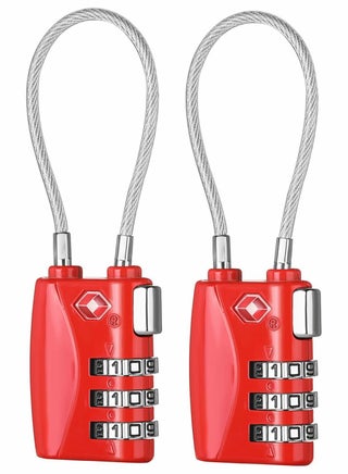 Luggage Padlocks TSA Approved Customs Lock Mini Luggage Padlock Flexible Cable Travel Coded Suitcase Locks Small Gym Locker Padlock with 3 Digit Combination 2 Pack - pzsku/Z9C7233D3DABCA5C60F27Z/45/_/1717483612/42c00ff6-9cbd-4f7f-8d59-196a02840d14