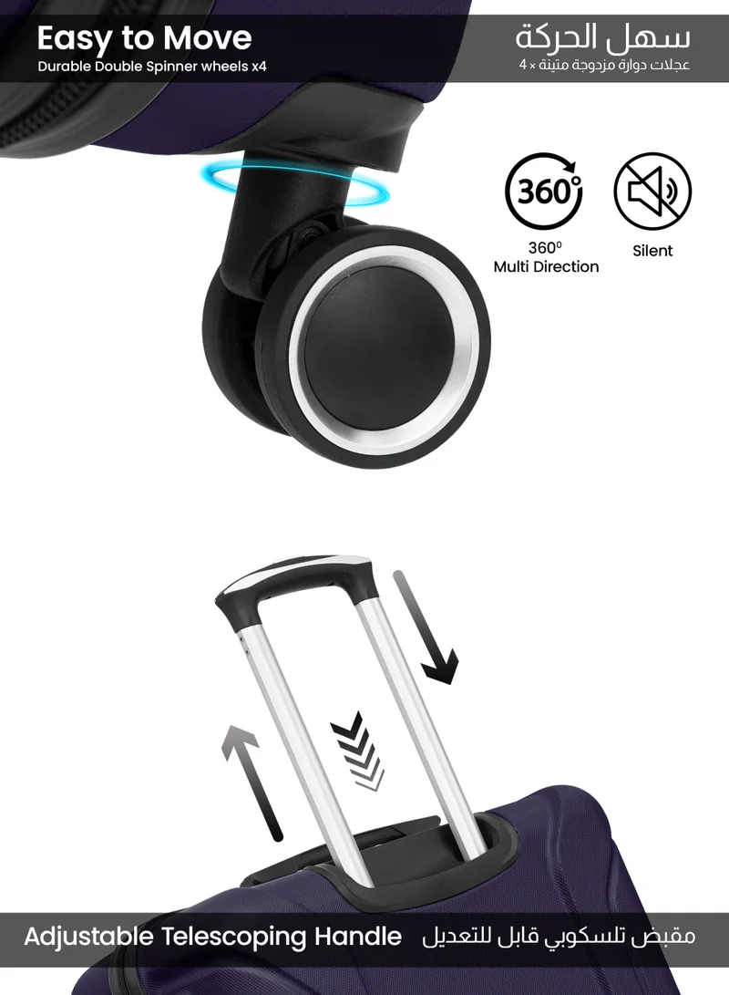 PARAJOHN Large Size Lightweight ABS Hardside Spinner Luggage Trolley -28 Inch | Carrying 10KG 4-Wheel Hardshell Suitcase Navy