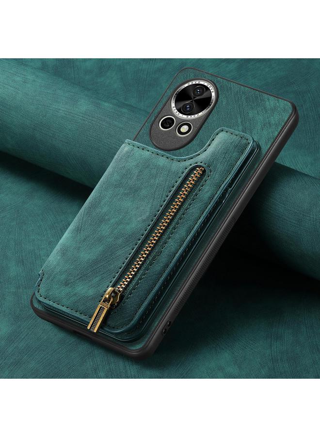 S-TOP Case For Huawei nova 12 Retro Leather Zipper Wallet Back Phone Case - Image 5