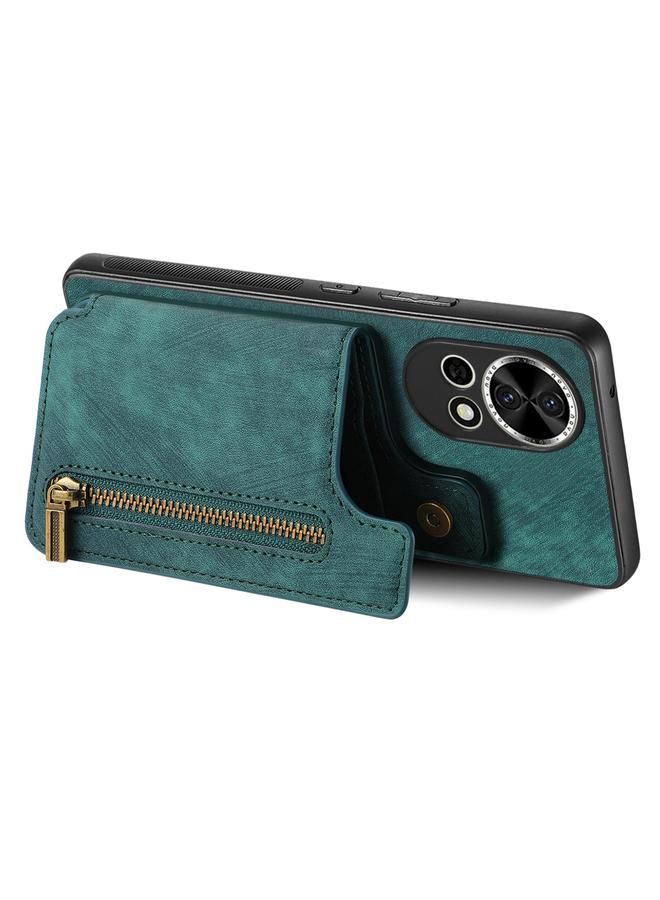 S-TOP Case For Huawei nova 12 Retro Leather Zipper Wallet Back Phone Case - Image 3