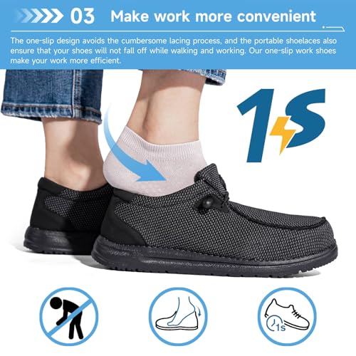 Tinefiy Steel Toe Shoes for Women Lightweight Comfortable Slip Resistant Safety Work Sneakers Composite Toe Indestructible Shoe Size 6 - Image 4