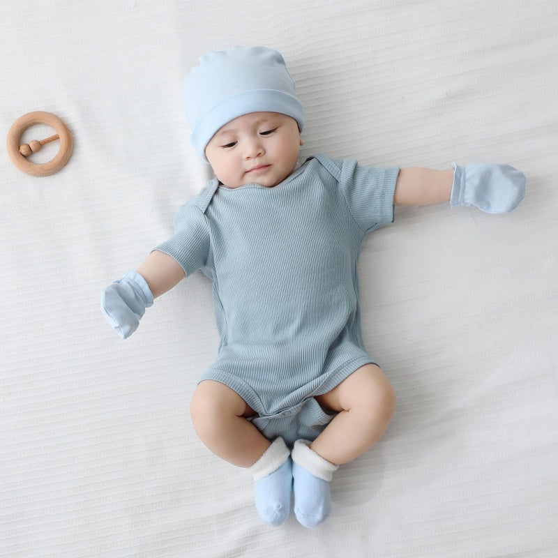 MAMIMAKA 5 Pack Baby Bodysuit Cotton Newborn Boys Girl Clothes Bule One-Piece,0-3 Months - Image 5