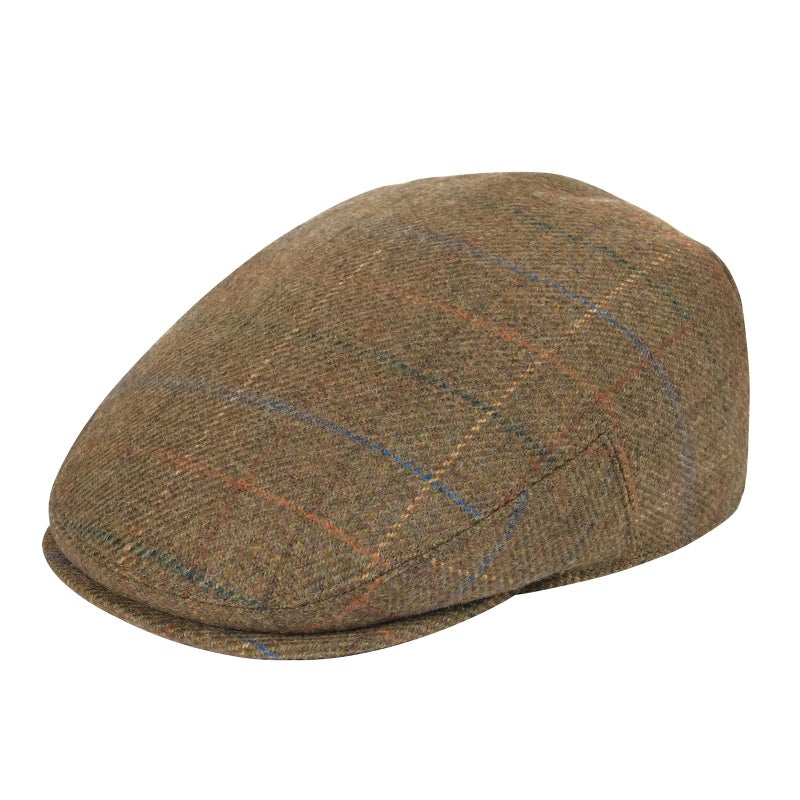 VOBOOM Men's Herringbone Flat Ivy Newsboy Hat Wool Blend Gatsby Cabbie Cap (Plaid Brown, 7 5/8) - Image 1