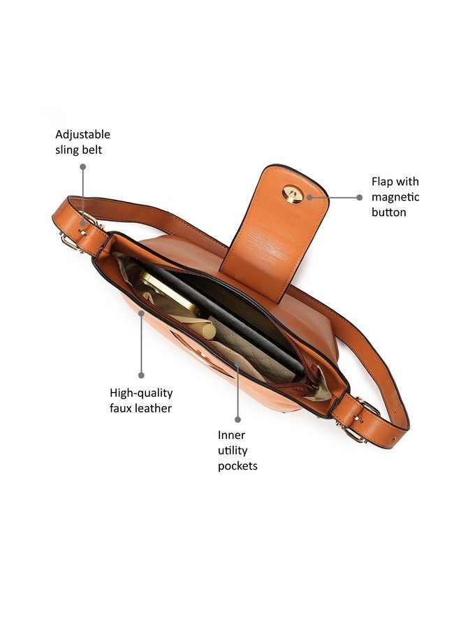 Fastrack Solid Hobo Bag For Women, Girls and Ladies with Adjustable Sling Straps | Shoulder Bags | Ladies Purse Handbag | Shoulders For Casual Carry, Tan - Image 3