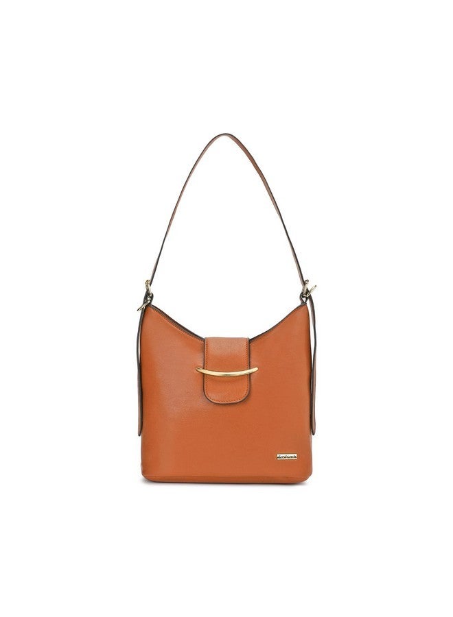 Fastrack Solid Hobo Bag For Women, Girls and Ladies with Adjustable Sling Straps | Shoulder Bags | Ladies Purse Handbag | Shoulders For Casual Carry, Tan - Image 1