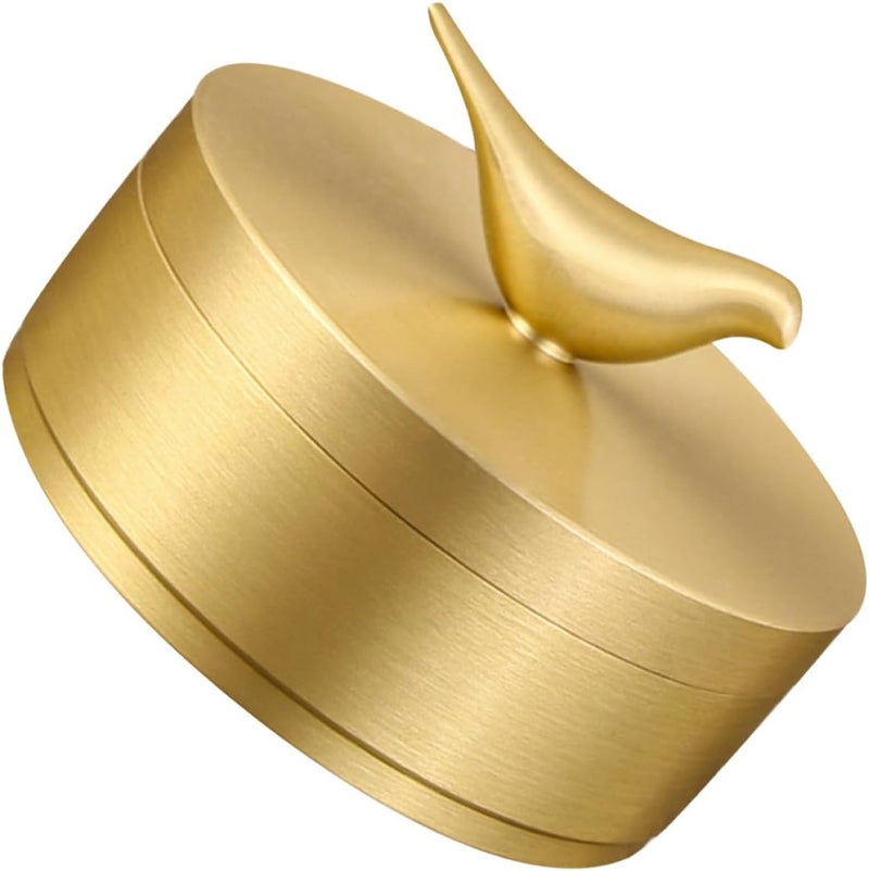 Brass Ashtray with Lid Small Size Household Cigarette Butt Container Decorative Desktop Ash Holder for Car and Home Use - Image 1