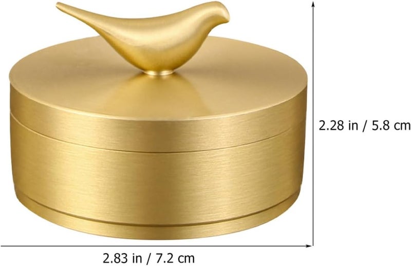 Brass Ashtray with Lid Small Size Household Cigarette Butt Container Decorative Desktop Ash Holder for Car and Home Use - Image 2