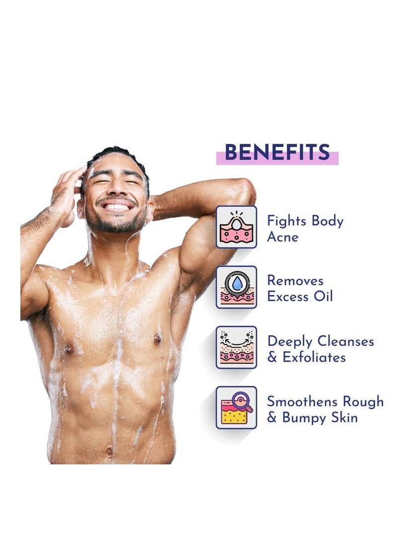 مانليش غسول حب الشباب بحمض الساليسيليك بنسبة 2% للرجال (300 مل) - جل استحمام للرجال من باكني كلير - 3% نياسيناميد يمنع حب الشباب في الجسم، ويقشر ويغذي البشرة - مناسب لجميع أنواع البشرة - خالٍ من البارابين وSLS - Image 5