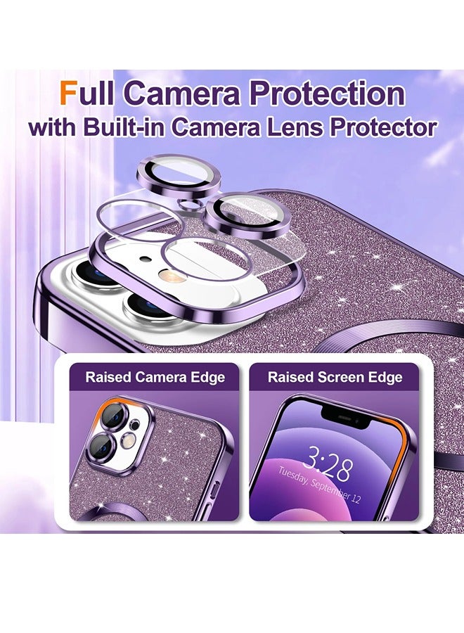 شيبشيب غطاء ايفون 12 باللمعان، غطاء هاتف شفاف مغناطيسي مع حامي لعدسة الكاميرا [متوافق مع MagSafe] ترتر بريق مطلي ورقيق وناعم من البولي يوريثين الحراري، غطاء واقي من الصدمات للنساء - Image 3