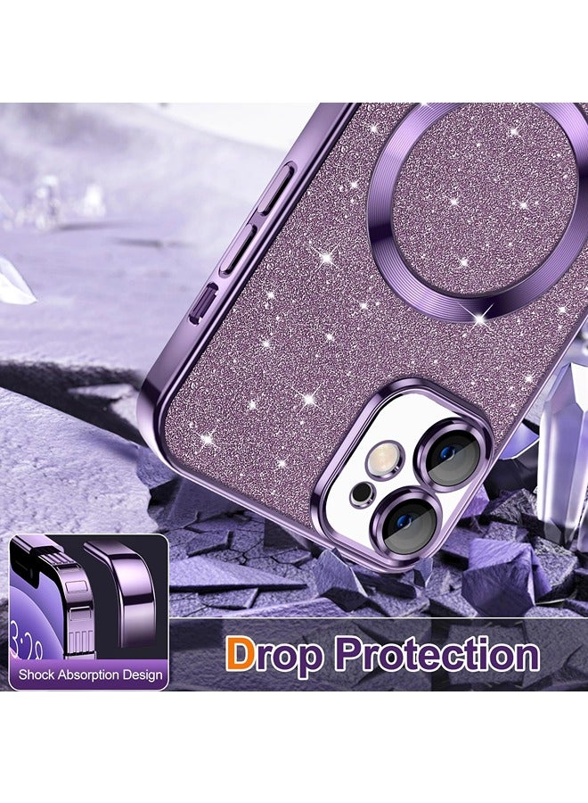 شيبشيب غطاء ايفون 12 باللمعان، غطاء هاتف شفاف مغناطيسي مع حامي لعدسة الكاميرا [متوافق مع MagSafe] ترتر بريق مطلي ورقيق وناعم من البولي يوريثين الحراري، غطاء واقي من الصدمات للنساء - Image 4