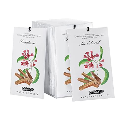 MYARO Scented Sachet House Air Freshener - 12 Pack Long Lasting Sandalwood Fragrance Deodorizer for Home Closet Drawer Car - Image 1