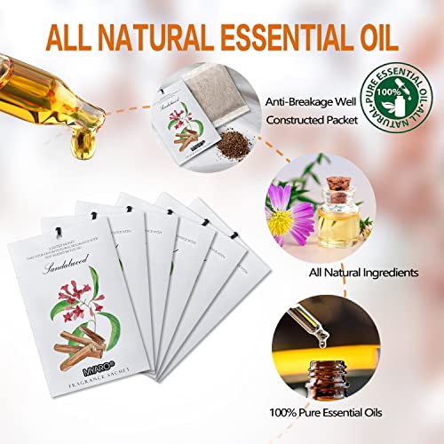 MYARO Scented Sachet House Air Freshener - 12 Pack Long Lasting Sandalwood Fragrance Deodorizer for Home Closet Drawer Car - Image 5