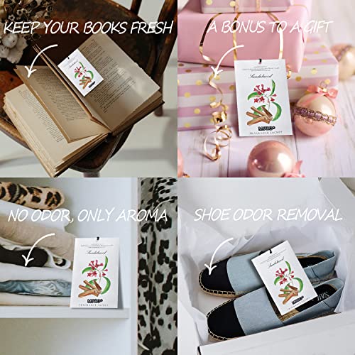 MYARO Scented Sachet House Air Freshener - 12 Pack Long Lasting Sandalwood Fragrance Deodorizer for Home Closet Drawer Car - Image 4