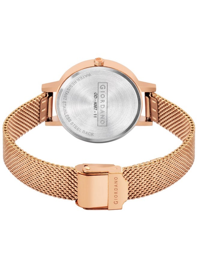 GIORDANO Giordano Fashionista Collection Stylish Analogue Watch for Women | Unique Design with Color Variant Mesh Metal strap | Ladies Wrist Watch to Compliment Your Look Ideal Gift for Women’s |Girls - GD4067  - Image 5