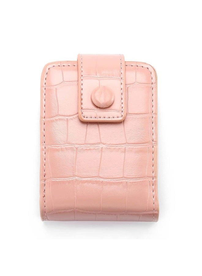 Yokawe Lipstick Case with Mirror Cosmetic Bag Travel Makeup Mini Bag Lipstick Holder for Purse Lipstick Organizer for Women (Pink)  - Image 2