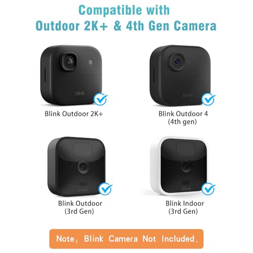 sibada All-New Blink Outdoor Camera Wall Mount,3 Pack Weatherproof Housing, 360 Degrees Adjustable Bracket with Sync Module Core Mount for Blink Outdoor 2K+, 4th & 3rd Gen, Black(Camera is Not Included) - Image 3