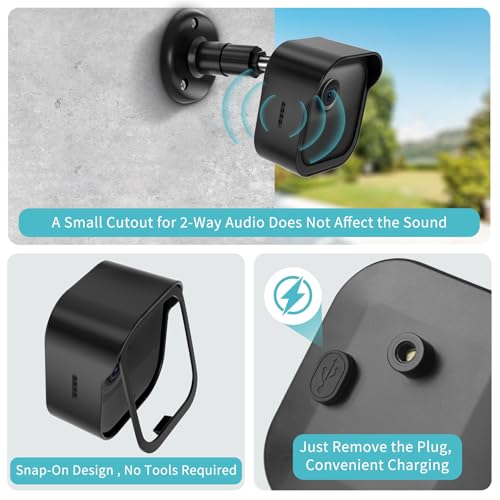 sibada All-New Blink Outdoor Camera Wall Mount,3 Pack Weatherproof Housing, 360 Degrees Adjustable Bracket with Sync Module Core Mount for Blink Outdoor 2K+, 4th & 3rd Gen, Black(Camera is Not Included) - Image 5