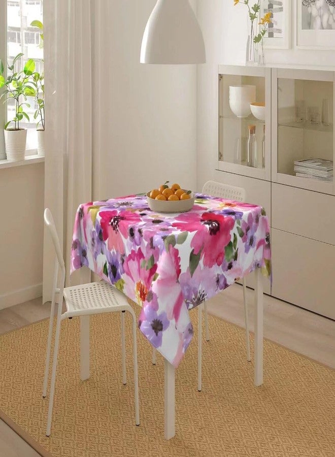 Sunshineyan Spring Floral Tablecloth 54x54 Inch Square, Spring Summer Watercolor Flower Tablecloths Stain Resistance Polyester Floral Table Cloth for Parties Kitchen Dining Indoor Outdoor - Image 5