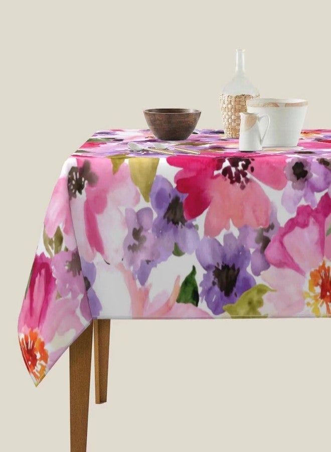 Sunshineyan Spring Floral Tablecloth 54x54 Inch Square, Spring Summer Watercolor Flower Tablecloths Stain Resistance Polyester Floral Table Cloth for Parties Kitchen Dining Indoor Outdoor - Image 4