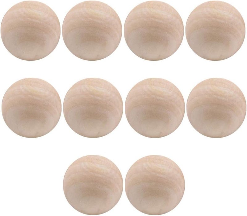 klarako 10pcs Unfinished Wooden Beads DIY Wood Beads Round Wood Beads for DIY Craft Art Painting Without Hole 40MM - Image 1