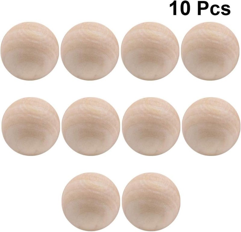 klarako 10pcs Unfinished Wooden Beads DIY Wood Beads Round Wood Beads for DIY Craft Art Painting Without Hole 40MM - Image 2