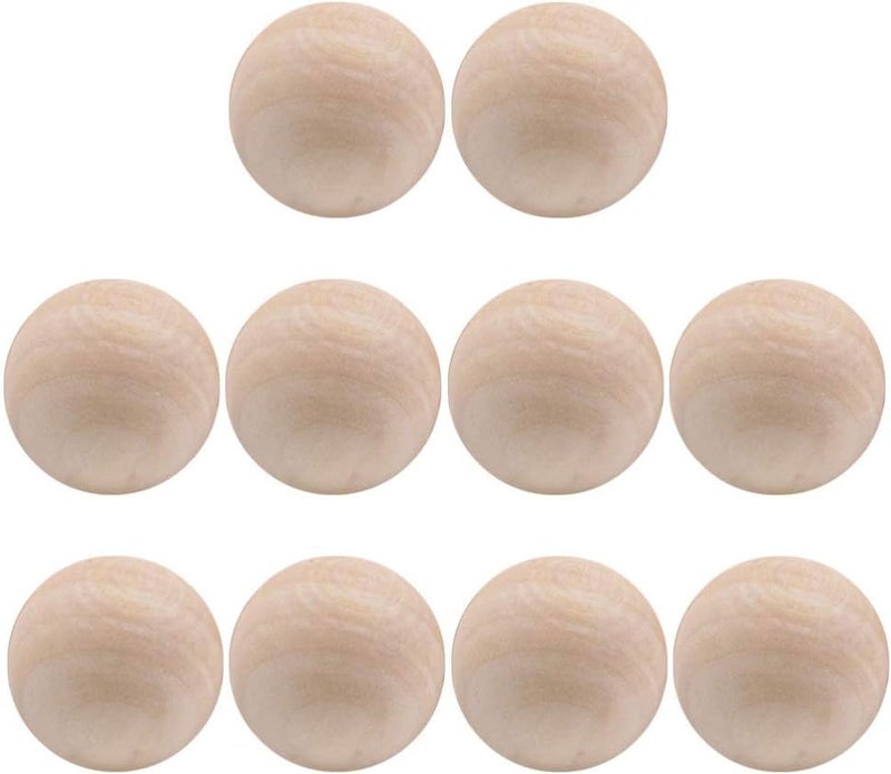 klarako 10pcs Unfinished Wooden Beads DIY Wood Beads Round Wood Beads for DIY Craft Art Painting Without Hole 40MM - Image 4
