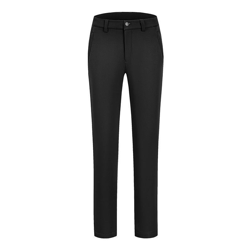 Winter Velvet Thickeneded Casual Pants Men'S Polar Fleece Casual Straight Pants Young And Middle-Aged Fashion Business Warm Pants - Image 1