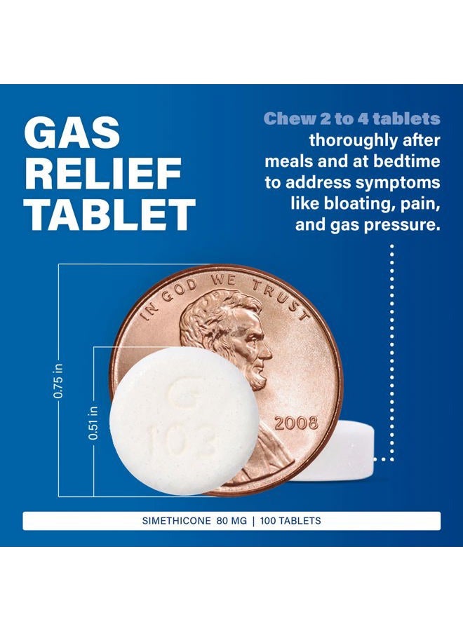 MAJOR Simethicone 80mg Chewable Anti-Gas Generic for Mylanta Gas 3 Pack 3 X 100 ea. Total 300 Chewable Tablets - Image 4