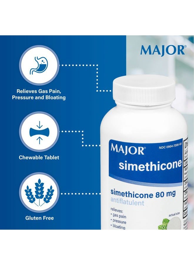 MAJOR Simethicone 80mg Chewable Anti-Gas Generic for Mylanta Gas 3 Pack 3 X 100 ea. Total 300 Chewable Tablets - Image 5