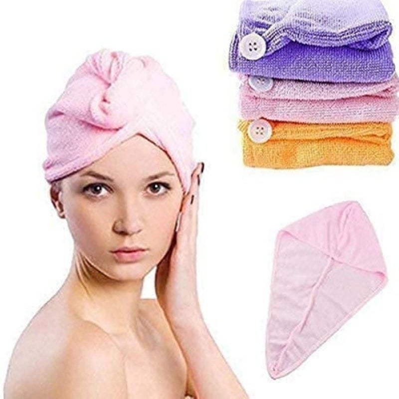 PRAHAJ Hair Towel Wrap Absorbent Towel Hair-Drying Bathrobe Magic Hair Warp Towel Super Quick-Drying Microfiber 500 GSM Bath Towel Hair Dry Cap Salon Towel Pack 1 - Image 1