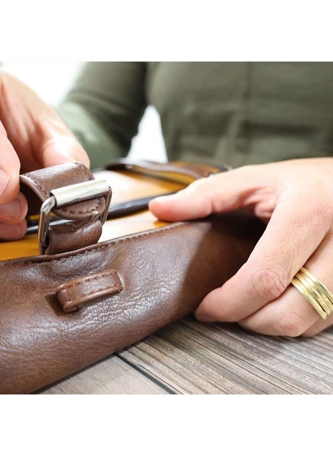 Vetelli - Foldable Hanging Leather Travel Toiletry Bag for Men with 2 Zippered Internal Pockets, 2 Snap-Fastened Internal Pockets, and Hanging Hook - Image 1