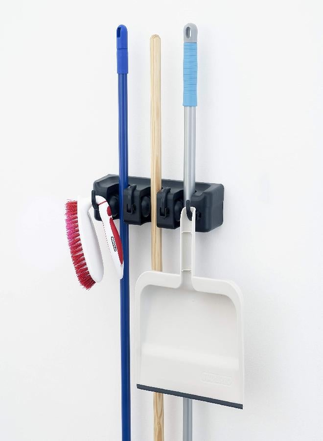 Superio Mop and Broom Holder Wall Mount Storage Organizer for Kitchen, Garage, Garden, 3 Slots (Black) - Image 5