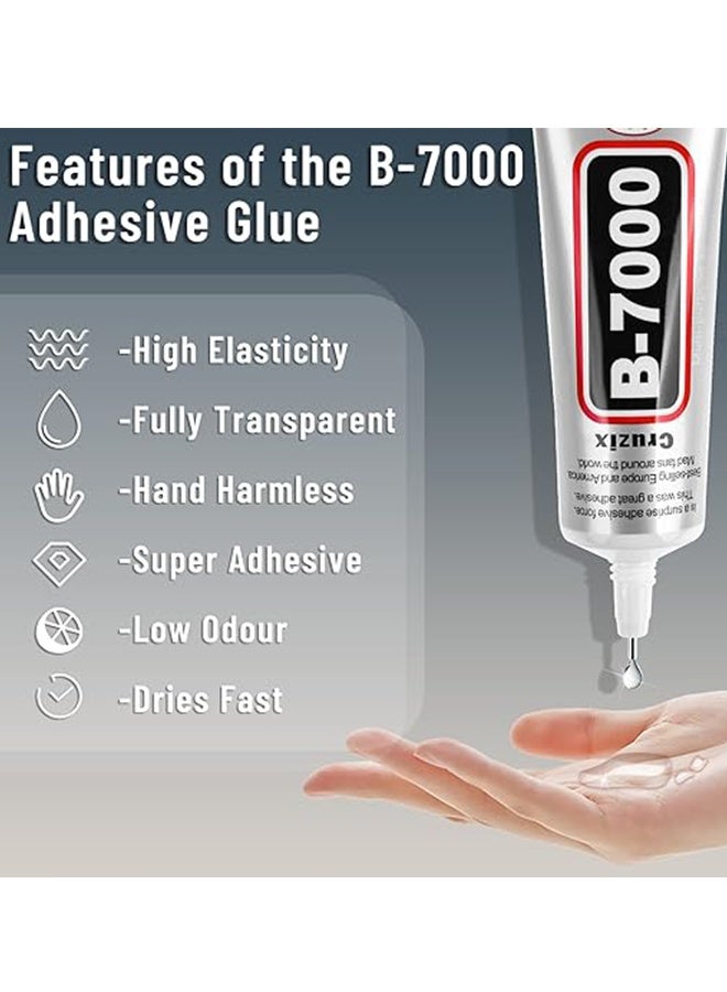 Multi-Function B-7000 Super Adhesive Glues Liquid Fusion Glue for Rhinestones Crafts, Clothes Shoes, Fabric, Jewelry Making, Cell Phones (3x25 ml/0.9 oz) - Image 3