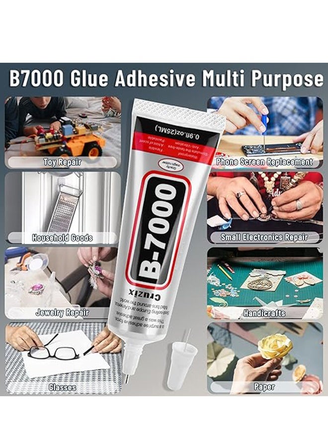 Multi-Function B-7000 Super Adhesive Glues Liquid Fusion Glue for Rhinestones Crafts, Clothes Shoes, Fabric, Jewelry Making, Cell Phones (3x25 ml/0.9 oz) - Image 2