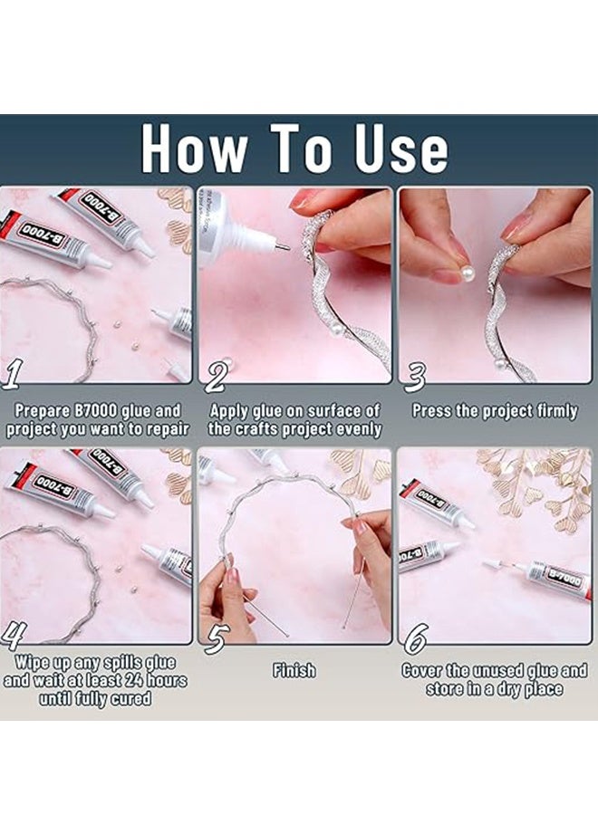 Multi-Function B-7000 Super Adhesive Glues Liquid Fusion Glue for Rhinestones Crafts, Clothes Shoes, Fabric, Jewelry Making, Cell Phones (3x25 ml/0.9 oz) - Image 4