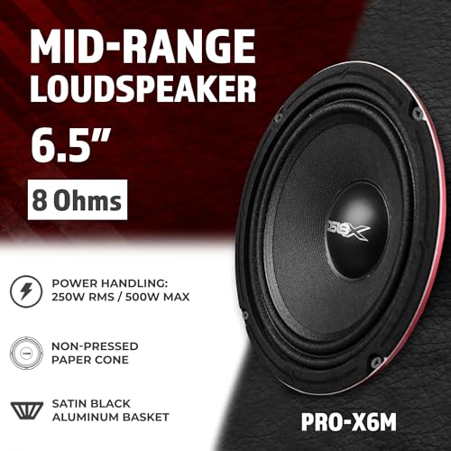 DS18 PRO-X6M Loudspeaker - 6.5", Midrange, Red Aluminum Bullet, 500W Max, 250W RMS, 8 Ohms - Premium Quality Audio Door Speakers for Car or Truck Stereo Sound System (1 Speaker) - Image 2