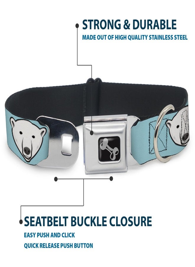 Buckle Down Dog Collar Seatbelt Buckle Polar Bear Repeat Baby Blue 15 to 26 Inches 1.0 Inch Wide - Image 4