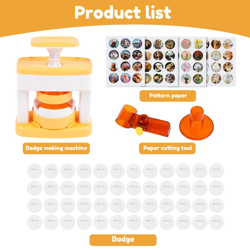 RVEFOT Badge Maker Machine, Solid Pin Maker, Versatile Creative Press Machine Badge Punch Kit, Portable Pin Badge Press Machine, Easy to Use Pin Badge Maker for Children - Image 4