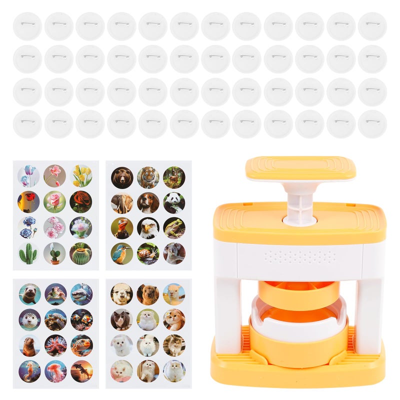 RVEFOT Badge Maker Machine, Solid Pin Maker, Versatile Creative Press Machine Badge Punch Kit, Portable Pin Badge Press Machine, Easy to Use Pin Badge Maker for Children - Image 1