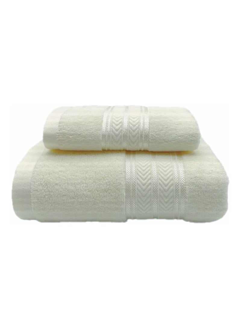 Soft Luxury Cotton Bath Towel Set Size 2* (70 * 140cm)2*（35*75cm） High Water Absorption Quick Drying Daily Durable Hotel Bathroom Spa (Beige, 4 piece towel set)  - Image 5