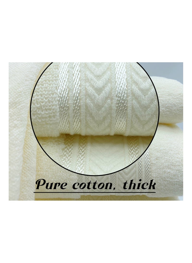 Soft Luxury Cotton Bath Towel Set Size 2* (70 * 140cm)2*（35*75cm） High Water Absorption Quick Drying Daily Durable Hotel Bathroom Spa (Beige, 4 piece towel set)  - Image 2