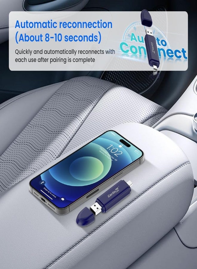 CarlinKit Mini SE Pro Wireless Android Auto & CarPlay Adapter, 2-in-1 Mini Converts Wired to Wireless Dongle for USB-C/A Plug and Play Low Latency Portable/iPhone iOS 10+ / Android 11+ - Image 4
