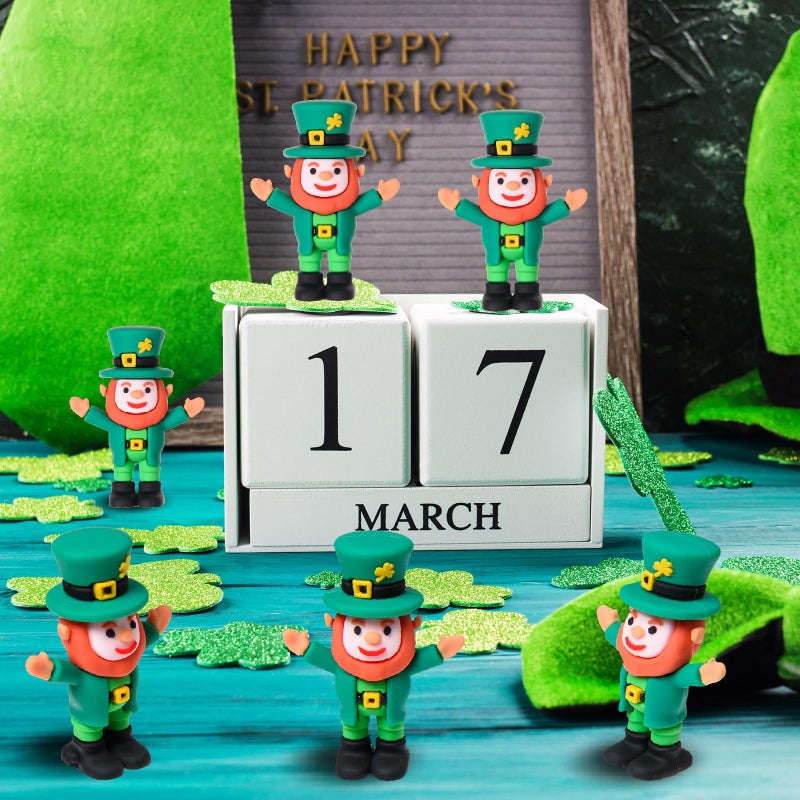 ARCHCRTC 25 Pcs St. Patrick's Day Leprechaun Figurine Mini Leprechaun Dolls Tiny Leprechaun Miniature Irish Figurines Leprechaun Decor for St. Patrick's Day Party Garden Table Decorations (25) - Image 3