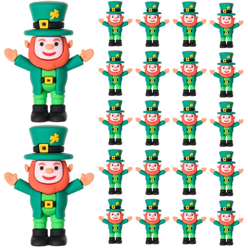 ARCHCRTC 25 Pcs St. Patrick's Day Leprechaun Figurine Mini Leprechaun Dolls Tiny Leprechaun Miniature Irish Figurines Leprechaun Decor for St. Patrick's Day Party Garden Table Decorations (25) - Image 1