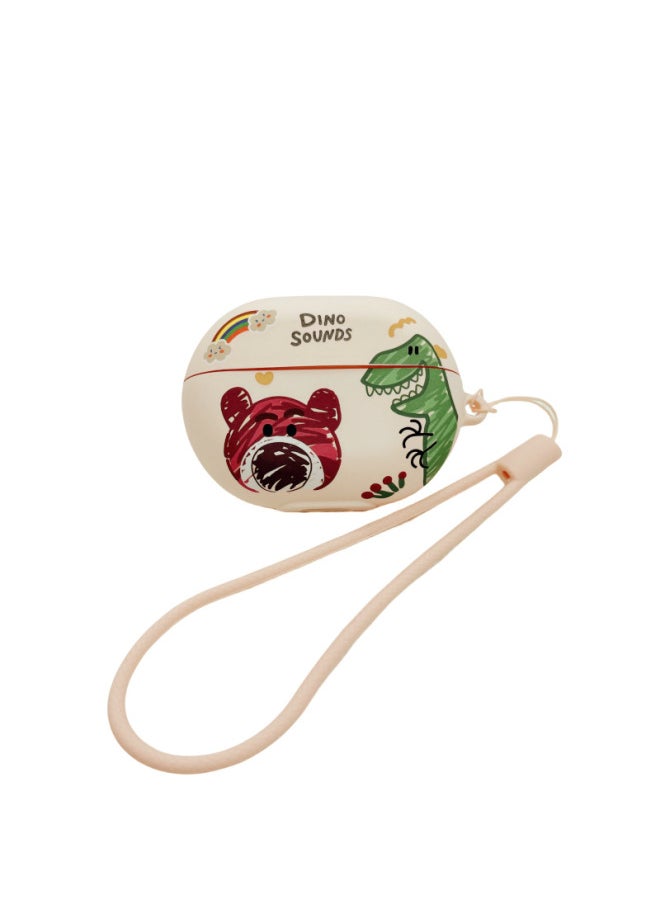 Generic - For HuaweiFreebuds Pro3/2 Wireless Bluetooth Headset Cartoon Creative Se3/4i/5i/Pro Soft-Color:Soft Shell + Lanyard-strawberry Bear-Model:Universal For HuaweiFreebuds Pro3/pro4 (protective Case) - Image 1