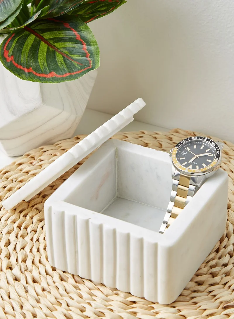 Premier Oxana Marble Small Ribbed Trinket Box