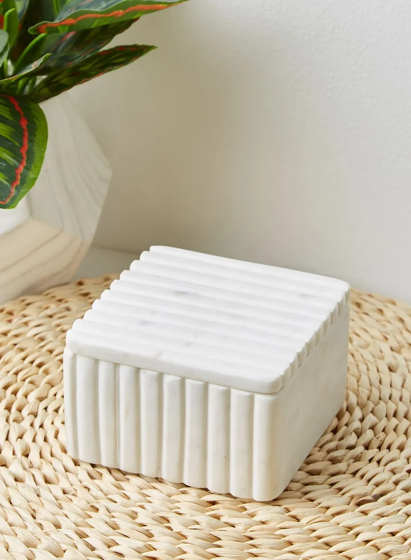Premier Oxana Marble Small Ribbed Trinket Box