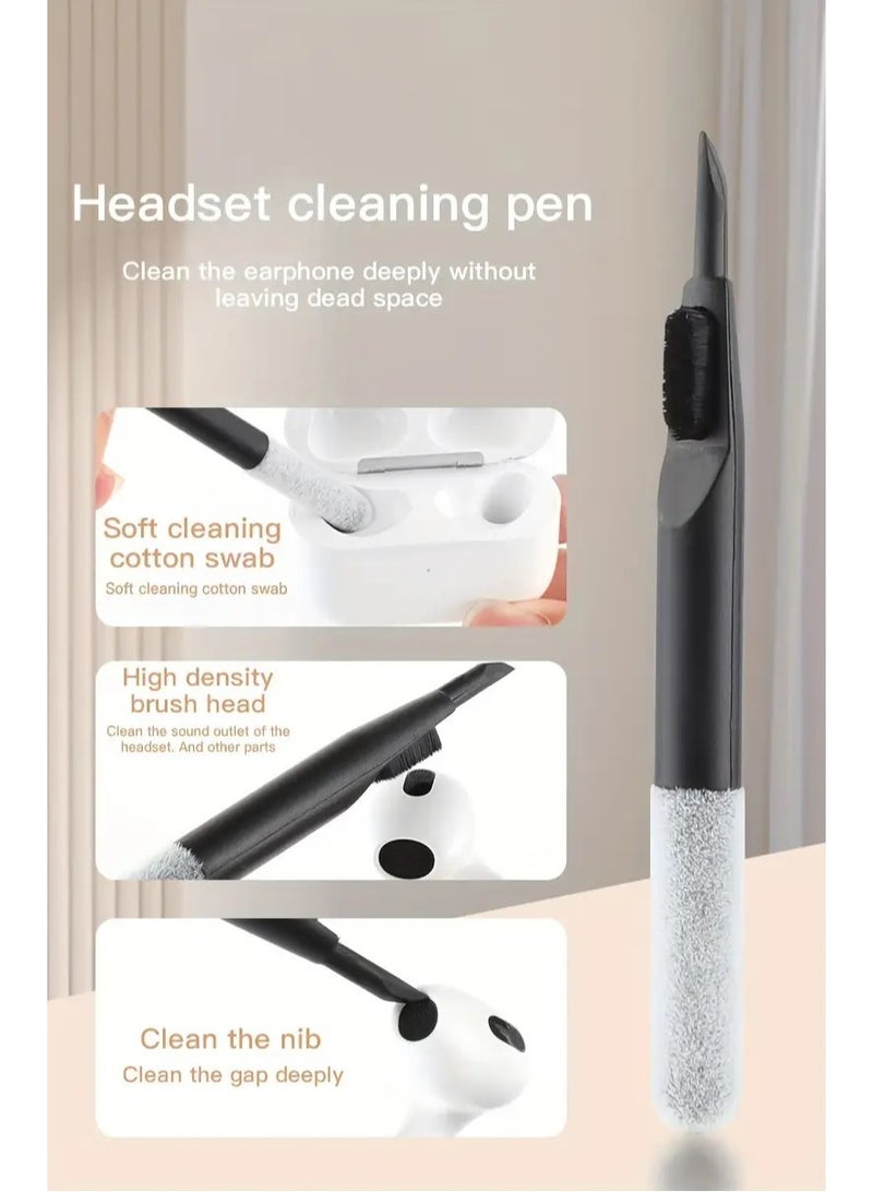 Clean Integrated Electronics Cleaning And Organizing Kit 18-In-1 Inside A Case With A Screen Wipe Surface, Including A Holder, Brushes, Liquid Tube, Glass Stabilizer For Phone, AirPods, Keyboard, Screen, Camera, And More – 18 Pieces, White - Image 4